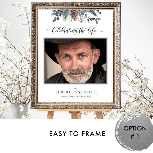 Poster Panneau de bienvenue funéraire avec feuillage rust