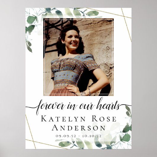 Poster Panneau de bienvenue funéraire avec photo d'eucaly (Devant)