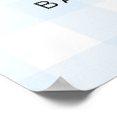 Poster Panneau de bienvenue Gingham bleu (Coin)