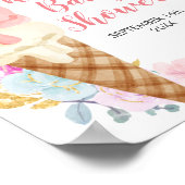 Poster Panneau de Bienvenue Glace Fleurs Pastel (Coin)