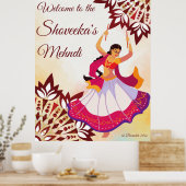 Poster Panneau de bienvenue indien mandala design mehndi  (Cuisine)