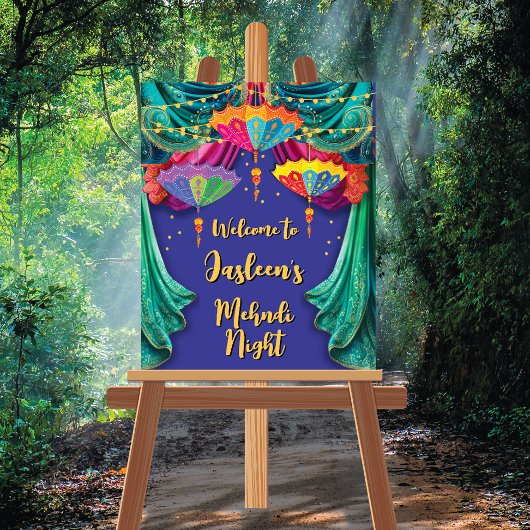 Poster Panneau de bienvenue indien Mehndi Hindu
