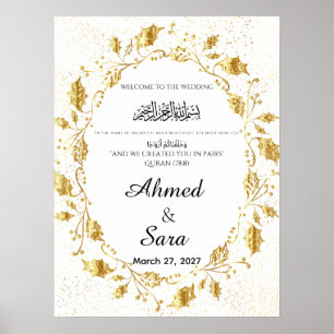 Poster Panneau de bienvenue islamique luxueux Couronne de