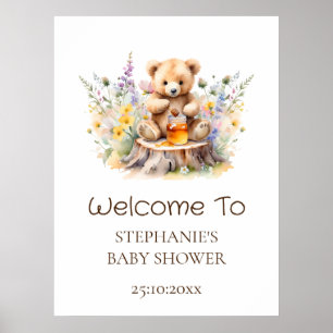 Poster Panneau de Bienvenue Little Honey en Route Baby Sh
