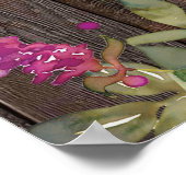 Poster panneau de bienvenue mariage à fleurs de bois rust (Coin)