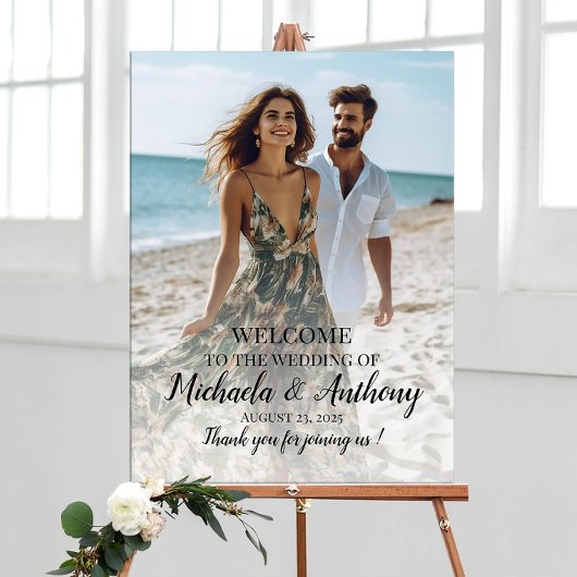 Poster Panneau de bienvenue mariage avec photo