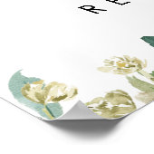 Poster panneau de bienvenue mariage fleurs roses blush (Coin)