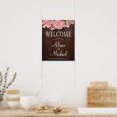 Poster Panneau de bienvenue mariage floral (Cuisine)