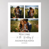 Poster Panneau de bienvenue mariage moderne élégant calli (Devant)