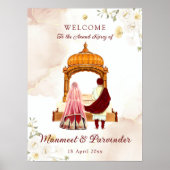 Poster Panneau de bienvenue mariage sikh Punjabi mariage (Devant)