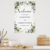 Poster Panneau de bienvenue mariage verdoyant (Cuisine)