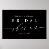 Poster Panneau de bienvenue minimal noir pour la douche d (Devant)