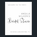 Poster Panneau de bienvenue minimaliste pour une fête de<br><div class="desc">Un panneau de bienvenue simple et élégant sera parfait pour une fête de mariage. Le panneau peut être personnalisé avec le nom de la future mariée,  la date et le lieu de l'événement ou tout autre détail. Vous pouvez également changer la police et les couleurs de fond.</div>