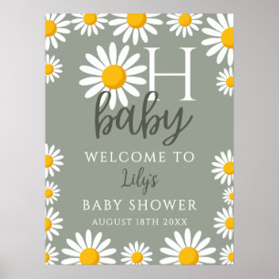 Poster Panneau de bienvenue Oh Baby Daisy pour une baby s