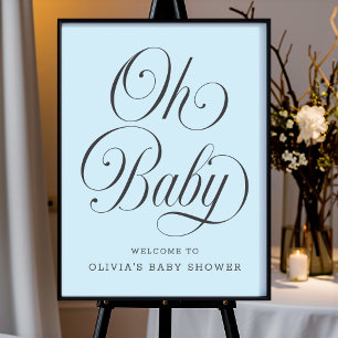 Poster Panneau de bienvenue Oh Baby Elegant Blue Boy Baby