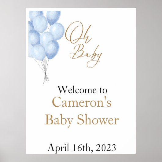 Poster Panneau de bienvenue Oh Bébé (Devant)