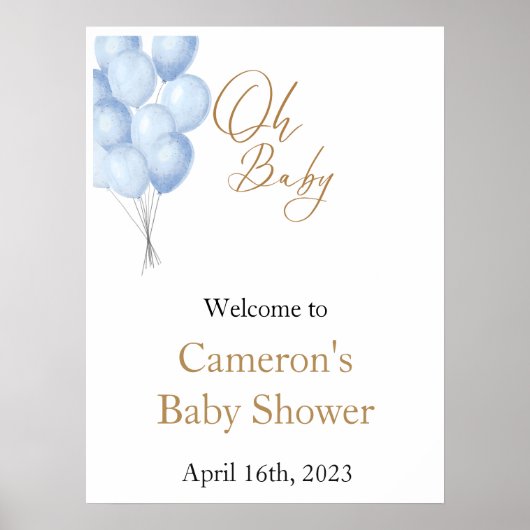 Poster Panneau de bienvenue Oh Bébé (Devant)