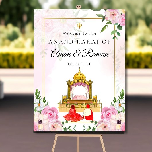 Poster Panneau de bienvenue Pink Anand Karaj