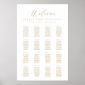 Poster Panneau de bienvenue pour 16 tables Plan de table (Devant)