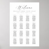 Poster Panneau de bienvenue pour 16 tables Plan de table (Devant)