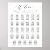 Poster Panneau de bienvenue pour 29 tables Plan de table (Devant)