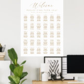 Poster Panneau de bienvenue pour 30 tables Plan de table (Bureau à domicile)
