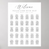 Poster Panneau de bienvenue pour 30 tables Plan de table (Devant)