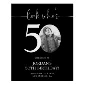 Poster Panneau de bienvenue pour 50e anniversaire noir | (Devant)