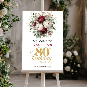 Poster Panneau de bienvenue pour 80e anniversaire en Bour