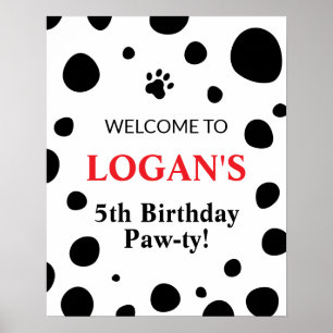 Poster Panneau de Bienvenue pour Anniversaire avec Taches