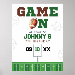 Poster Panneau de bienvenue pour anniversaire de football