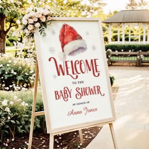 Poster Panneau de bienvenue pour Baby Shower au chapeau d