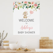 Poster Panneau de bienvenue pour Baby Shower avec ballon (Cuisine)