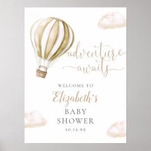 Poster Panneau de bienvenue pour Baby Shower avec ballon