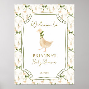 Poster Panneau de bienvenue pour baby shower avec comptin