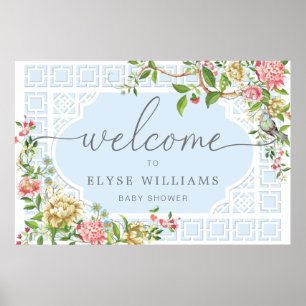 Poster Panneau de bienvenue pour baby shower avec motif f