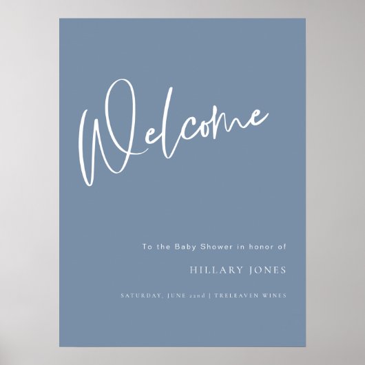 Poster Panneau de bienvenue pour Baby Shower avec poussiè (Devant)