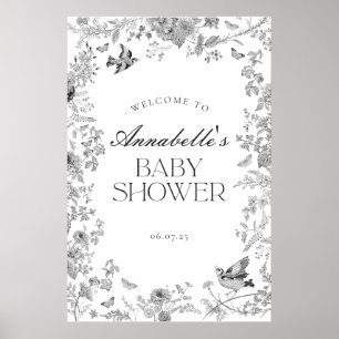 Poster Panneau de bienvenue pour Baby Shower avec toile d