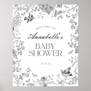 Poster Panneau de bienvenue pour Baby Shower avec Toile d