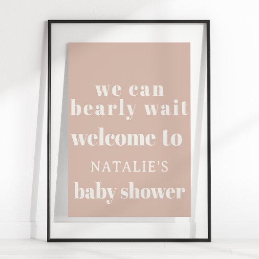 Poster Panneau de bienvenue pour Baby Shower avec typogra