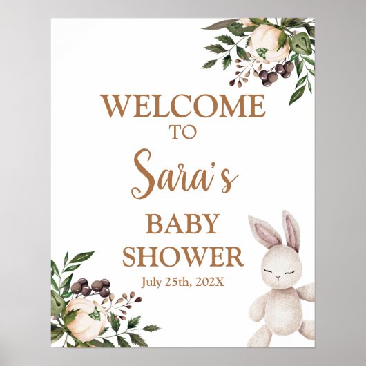 Poster Panneau de bienvenue pour Baby Shower Boho Nursery (Devant)