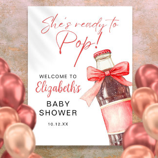 Poster Panneau de bienvenue pour Baby Shower Bouteille de