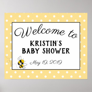 Poster Panneau de bienvenue pour baby shower Bumblebee -