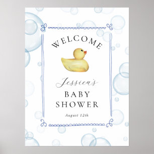 Poster Panneau de bienvenue pour Baby Shower Canard en Ca