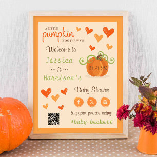 Poster Panneau de bienvenue pour Baby Shower Cute Little