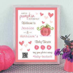 Poster Panneau de bienvenue pour Baby Shower Cute Little