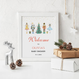 Poster Panneau de bienvenue pour Baby Shower de Noël Cass