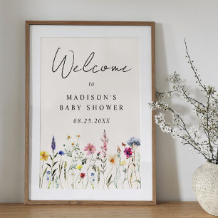 Poster Panneau de bienvenue pour baby shower Elegant Wild