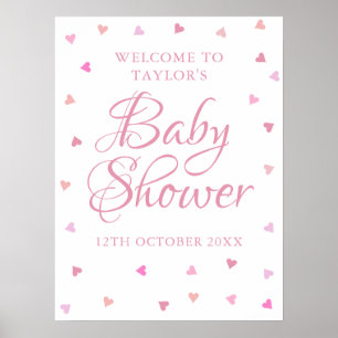 Poster Panneau de bienvenue pour Baby Shower Fille avec c