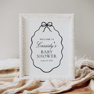 Poster Panneau de bienvenue pour Baby Shower Fille avec u